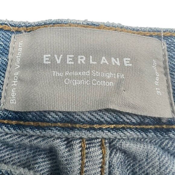 Everlane The Relaxed Straight Fit Organic Cotton Light Wash Jeans Size 31 - Picture 4 of 6